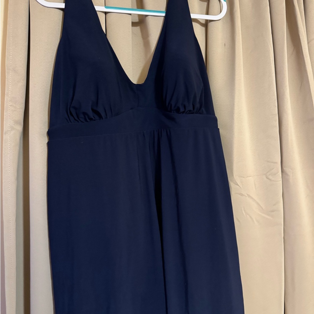 Aqua Green Brand V-Neck Swim Dress